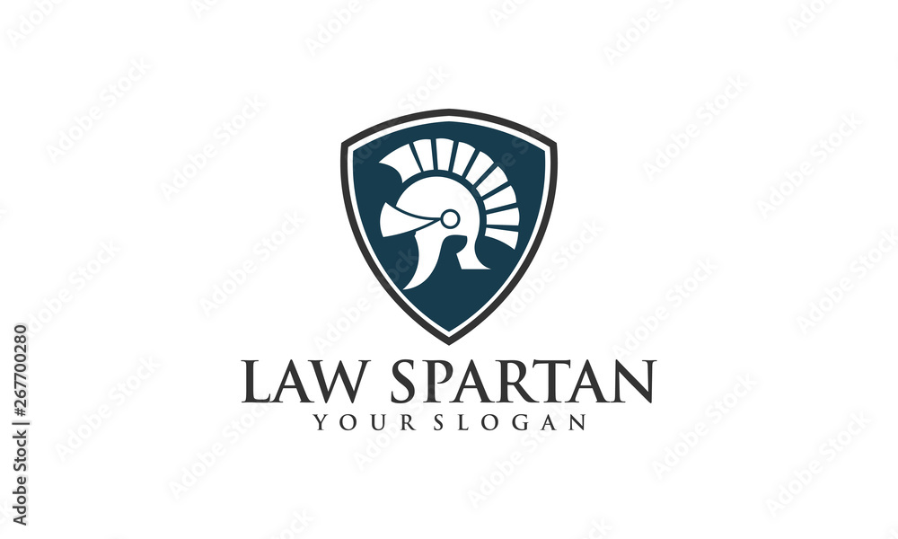 Law spartan and attorney logo