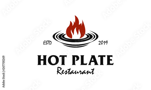 Hot plate restaurant logo design © Nandito