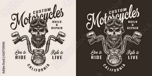 Vintage custom motorcycle print