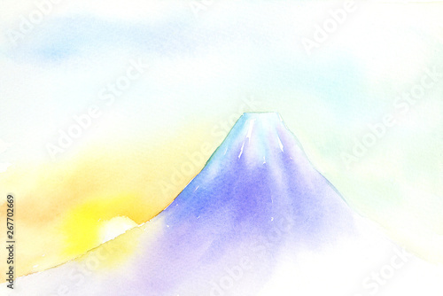 水彩で描くかわいい富士山 Stock イラスト Adobe Stock 水彩で描くかわいい富士山 Stock イラスト Adobe Stock