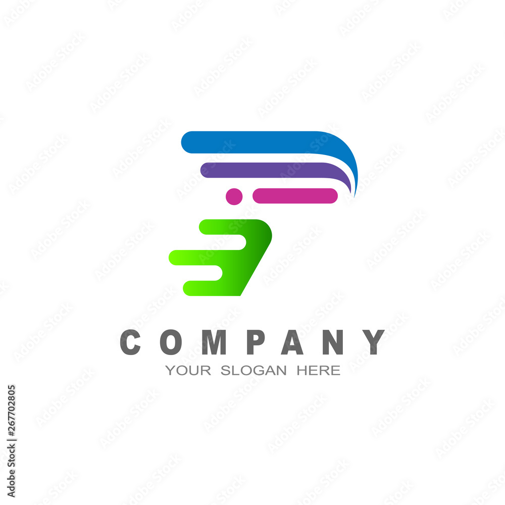logo letter p, moving and quick, colorful icon logo letter p, moving and quick, colorful icon