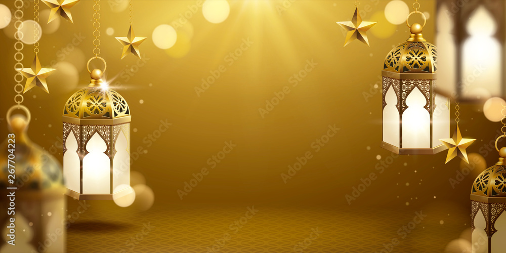 Golden color hanging fanoos Golden color hanging fanoos