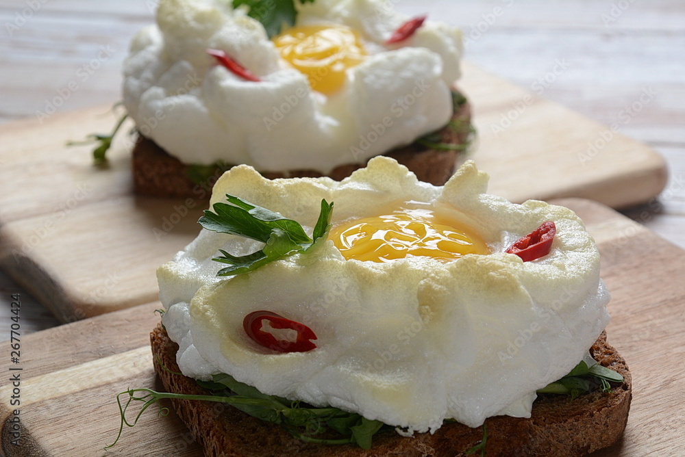 Delicate Baked Egg Orsini Eggs In The Cloud French Breakfast Cloud