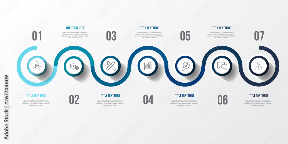 Naklejka premium Blue Infographic with 3D table