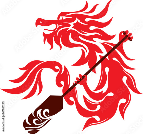 Dragon boat festival icon logo design vector illustration