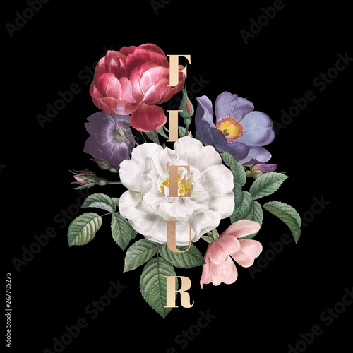 Fleur floral badge