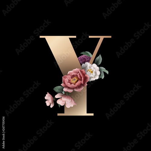 Floral letter Y font