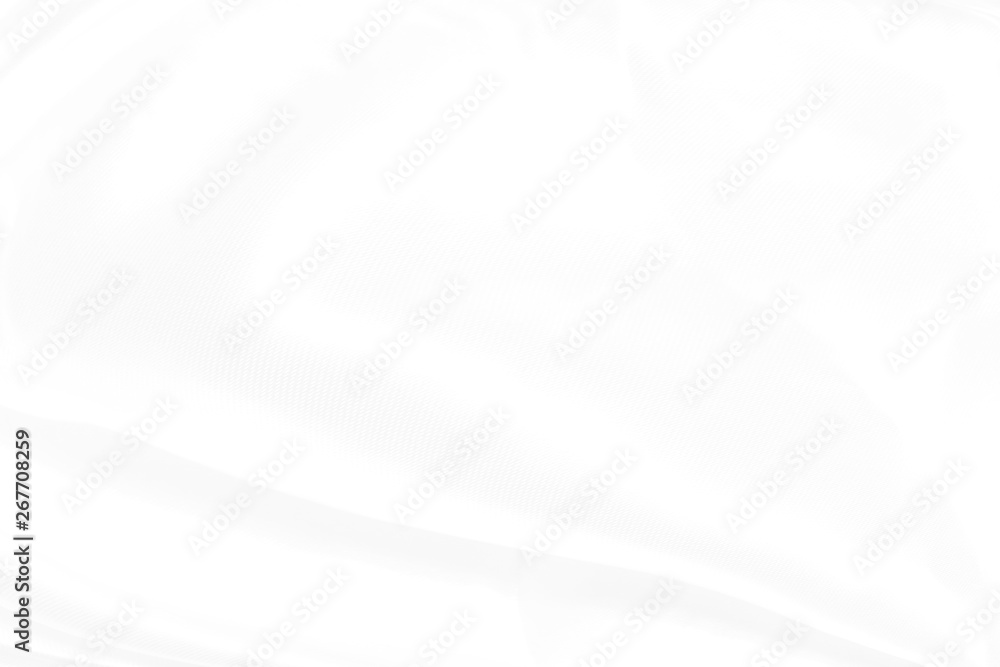 Fototapeta premium Gładka elegancka biała jedwabna lub satynowa luksusowa tekstura tkaniny jako tło wesele, abstrakcyjne tło białe tkaniny z miękkimi falami.
