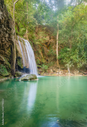 Beautiful waterfall at Erawan national park  Thailand