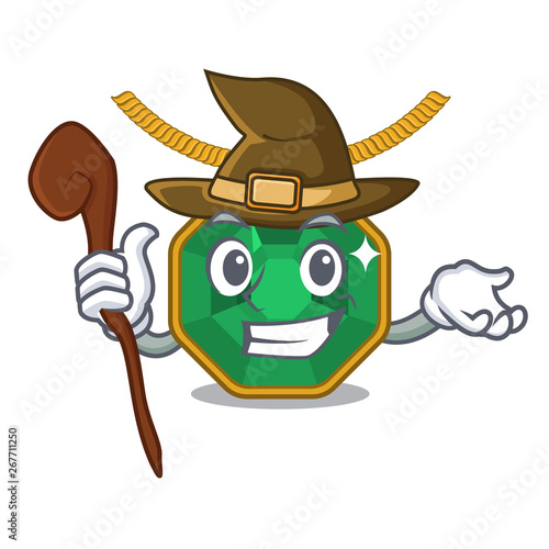 Witch peridot jewelry in the shape character