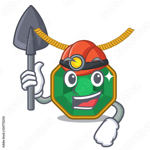 Miner peridot jewelry in the shape character