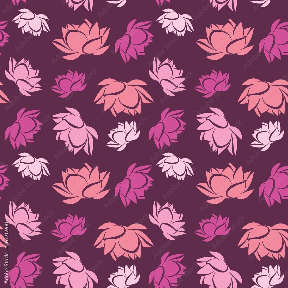 Lotus flower seamless vector pattern Lotus flower seamless vector pattern