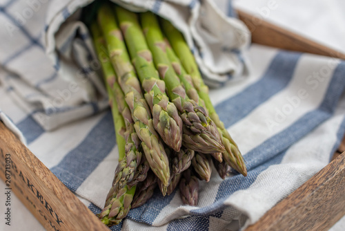 Bunches of green asparagus