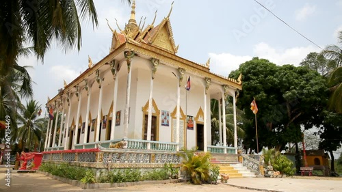 Temple on floating village in Cambodia. photo