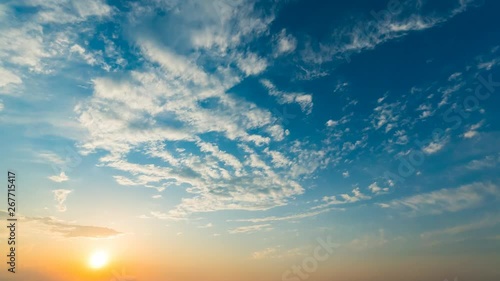 夕暮れ空を流れる雲 タイムラプス