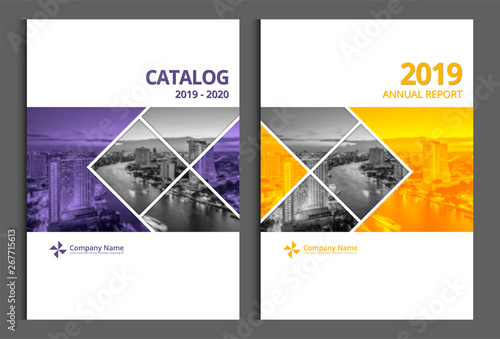 Cover design for annual report business catalog company profile brochure magazine flyer booklet poster banner. A4 landscape template element cover vector EPS-10 sample image with Gradient Mesh.