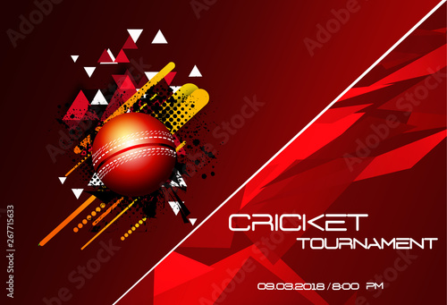 illustration of Cricket Cricket championship concept with showing match