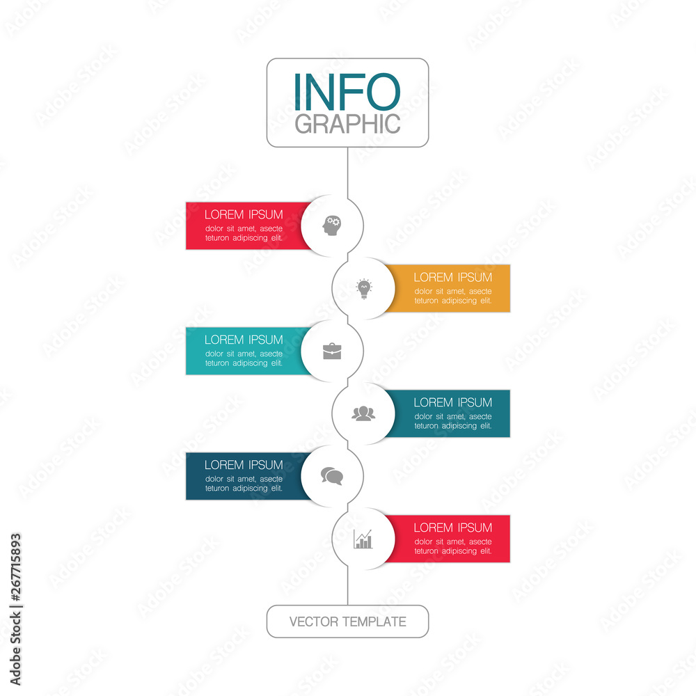 Vector iInfographic template for business, presentations, web design, 6 options. Vector iInfographic template for business, presentations, web design, 6 options.