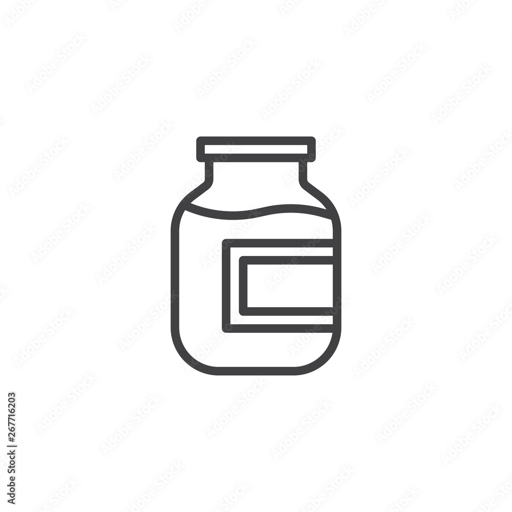 Compote, fruit juice line icon. linear style sign for mobile concept and web design. Stewed fruit jar outline vector icon. Symbol, logo illustration. Pixel perfect vector graphics