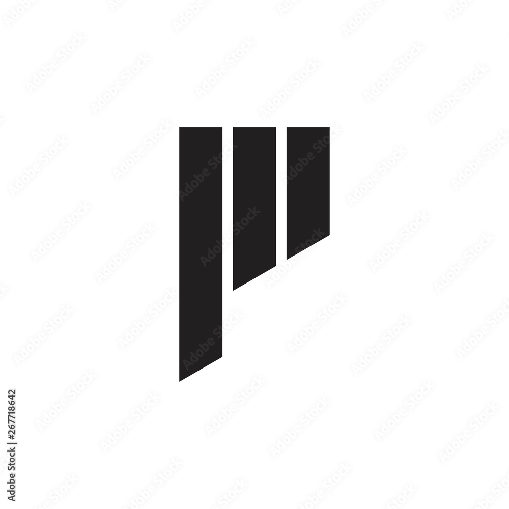letter p simple stripes logo vector letter p simple stripes logo vector