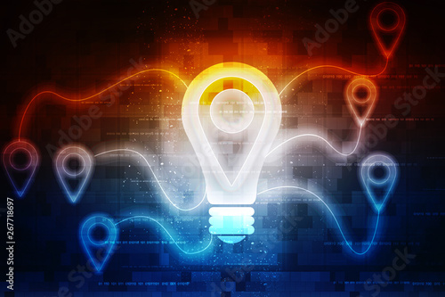 bulb future technology, innovation background, creative idea concept 