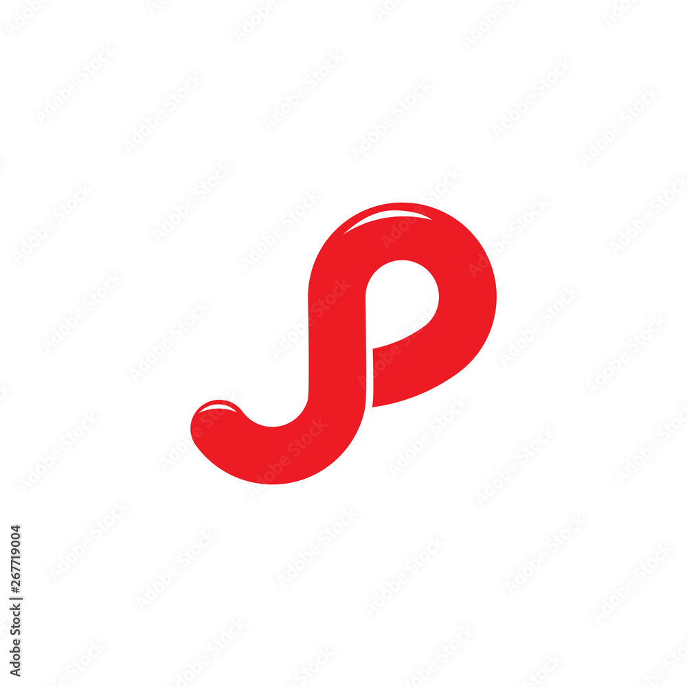 abstract letter jp curves loop design logo vector abstract letter jp curves loop design logo vector