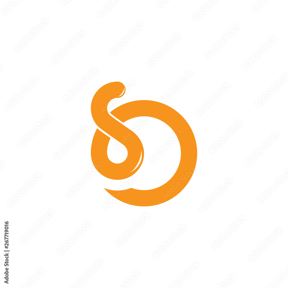 letter sd simple loop overlapping line logo vector letter sd simple loop overlapping line logo vector