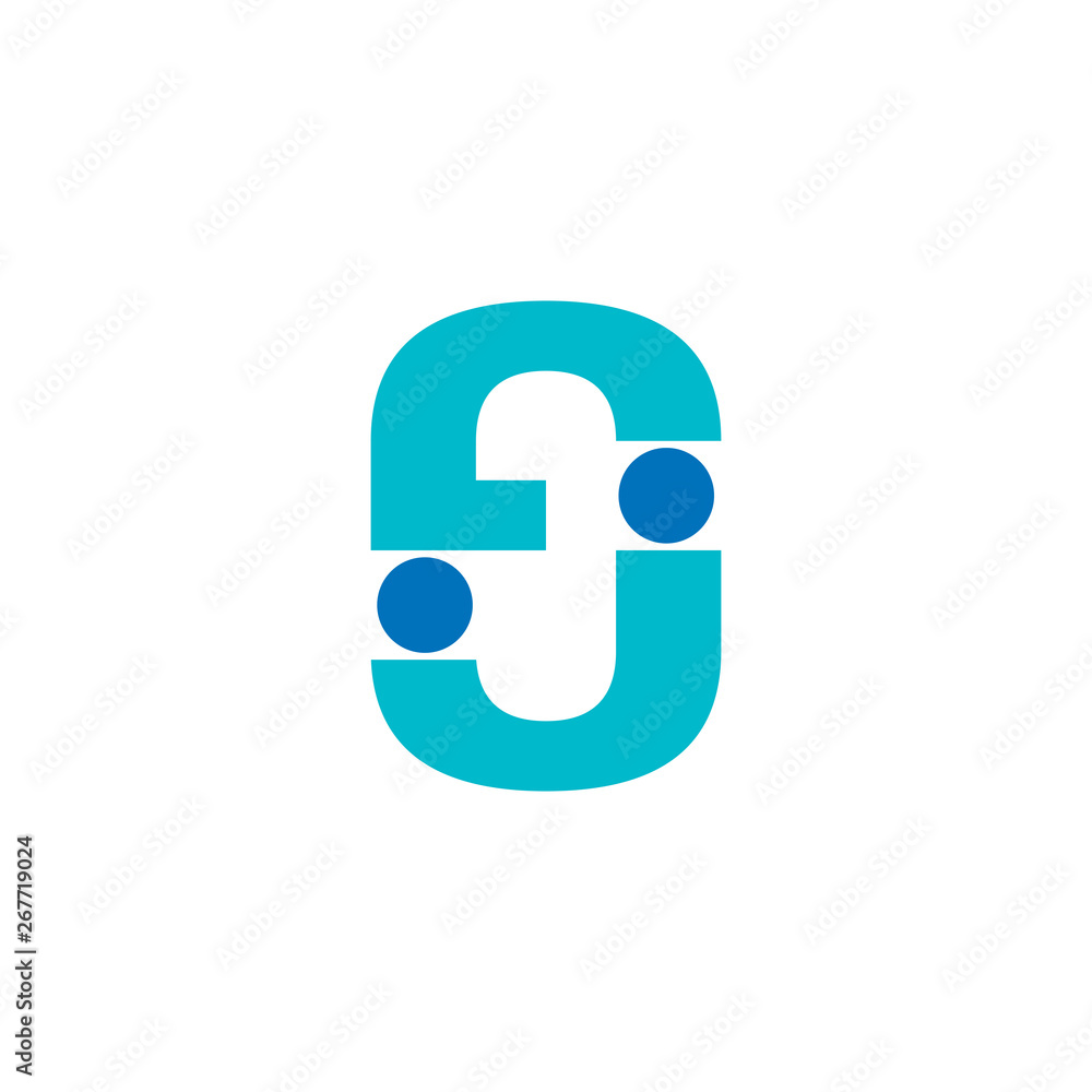 letter j simple geometric dots design logo vector letter j simple geometric dots design logo vector