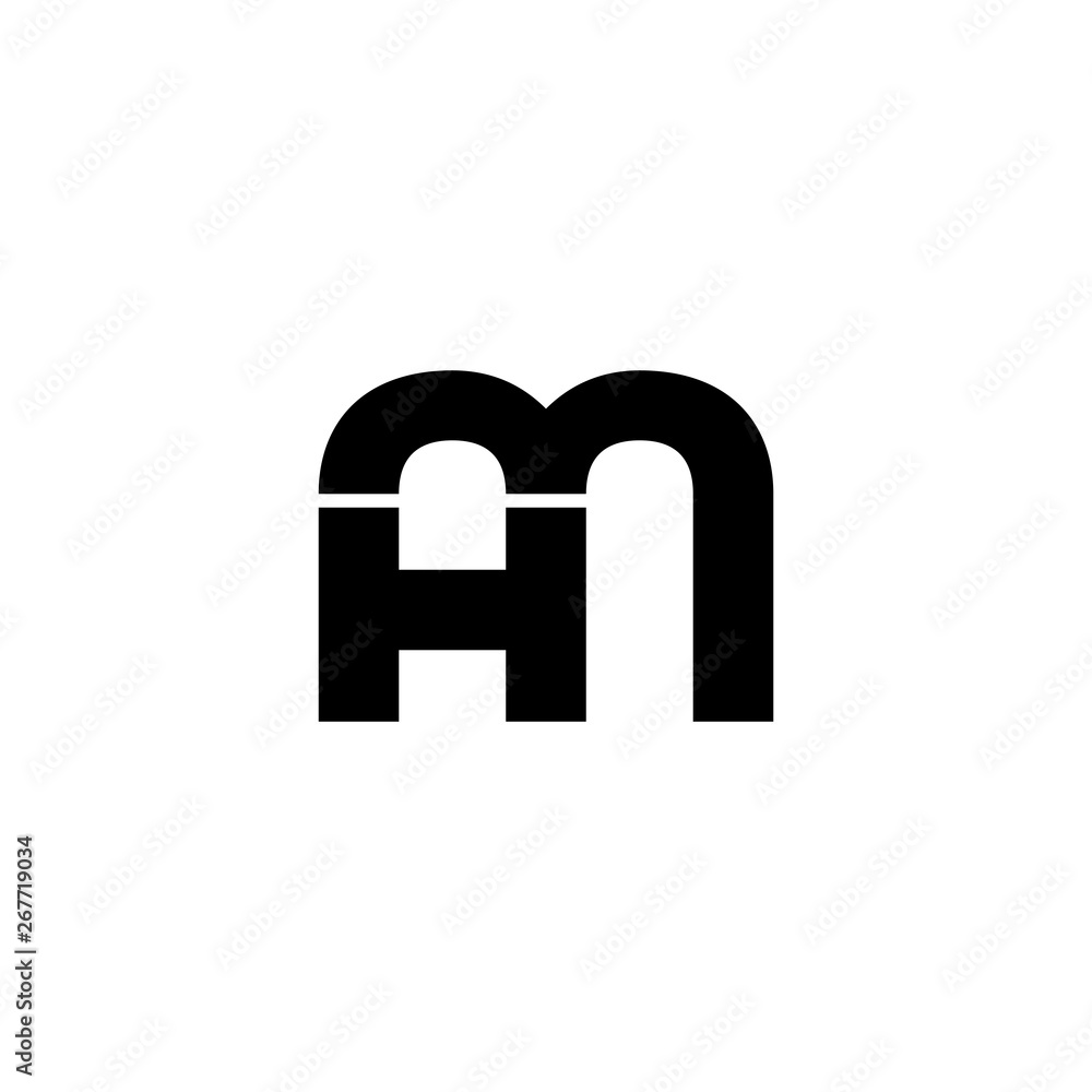 letter hm simple geometric line logo vector letter hm simple geometric line logo vector