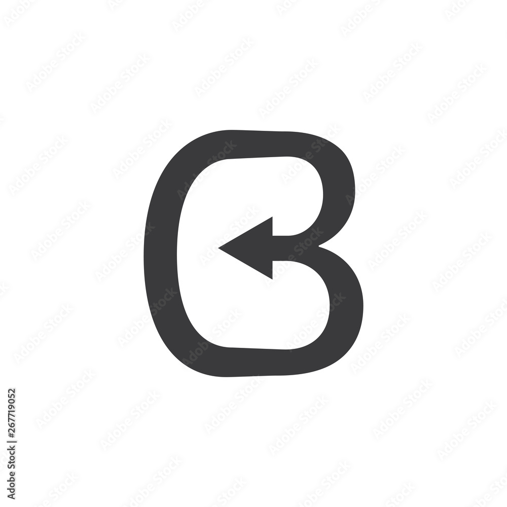 abstract letter b curves line arrow simple logo vector abstract letter b curves line arrow simple logo vector
