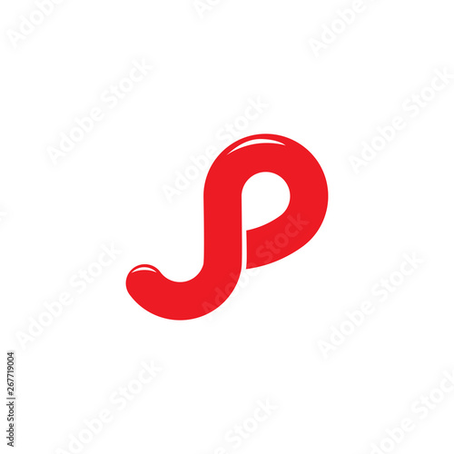 abstract letter jp curves loop design logo vector