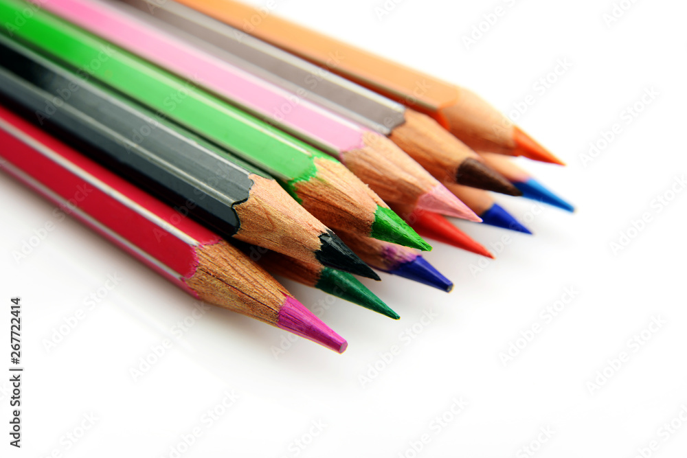 color pencils isolated on white background color pencils isolated on white background