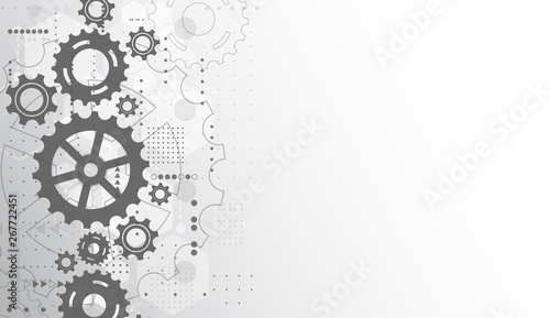Abstract technology of science background. Futuristic interface with geometric shapes. Vector illustration