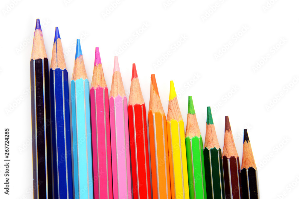 color pencils isolated on white background color pencils isolated on white background