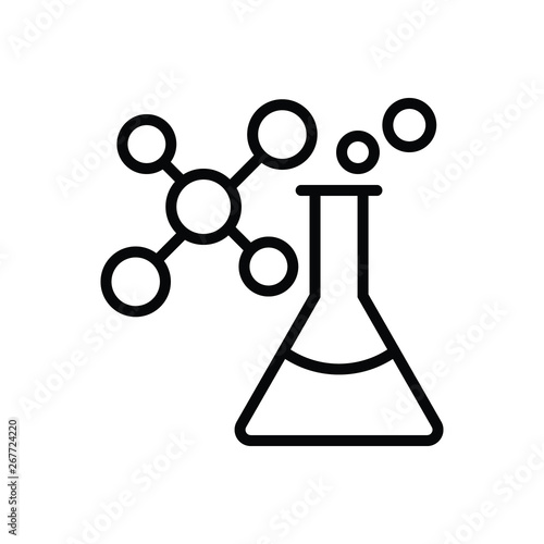 Black line icon for chemistry atomic 