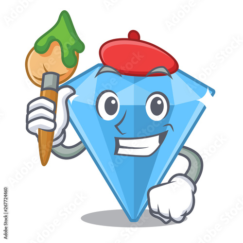 Artist sapphire gems isolated in the character