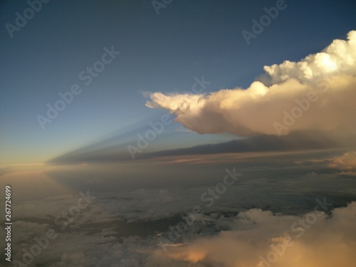 Clouds before sunset with rays