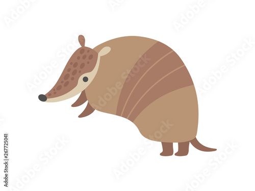 Cute Adorable Armadillo Pleistocene Animal Cartoon Character Vector Illustration