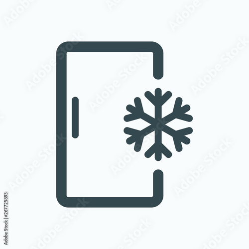 Deep freezer isolated icon, kitchen freezer outline vector icon photo
