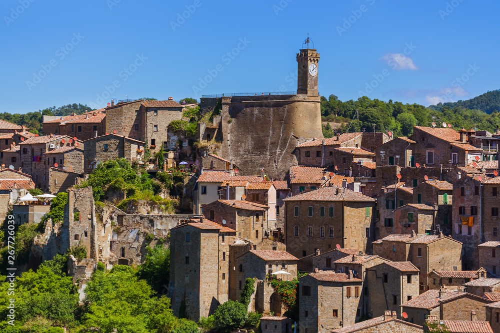 Sorano medieval town in Tuscany Italy
