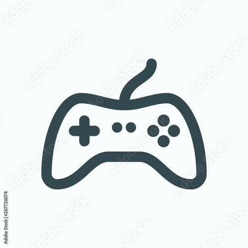 Gamepad isolated icon, game controller outline vector icon