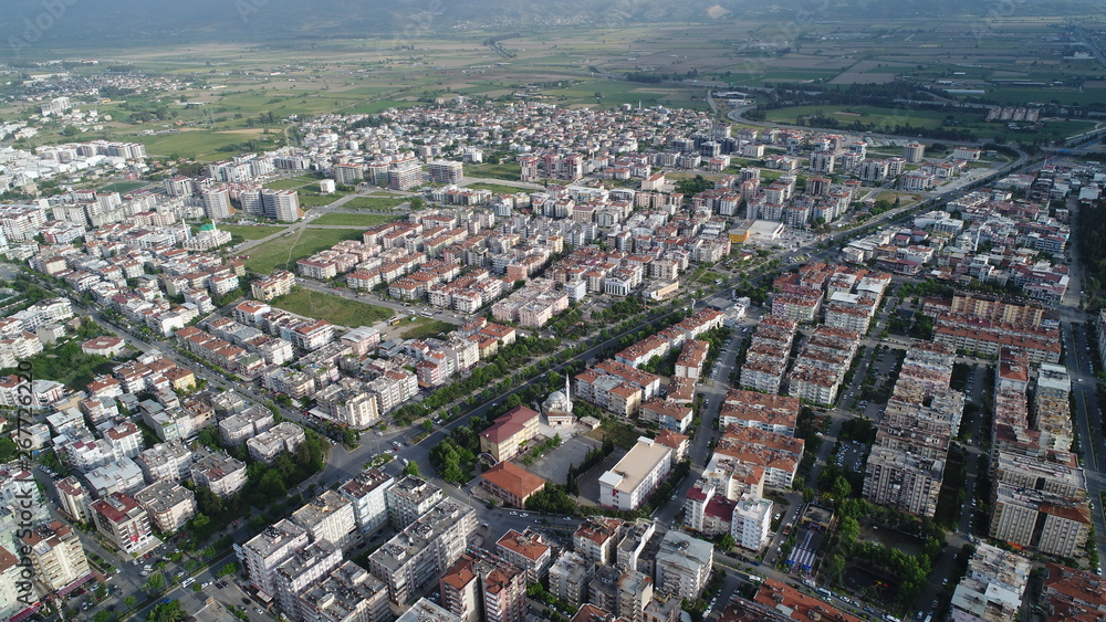 Aydin, Turkey - May 05, 2019 : Aerial view of Aydın
