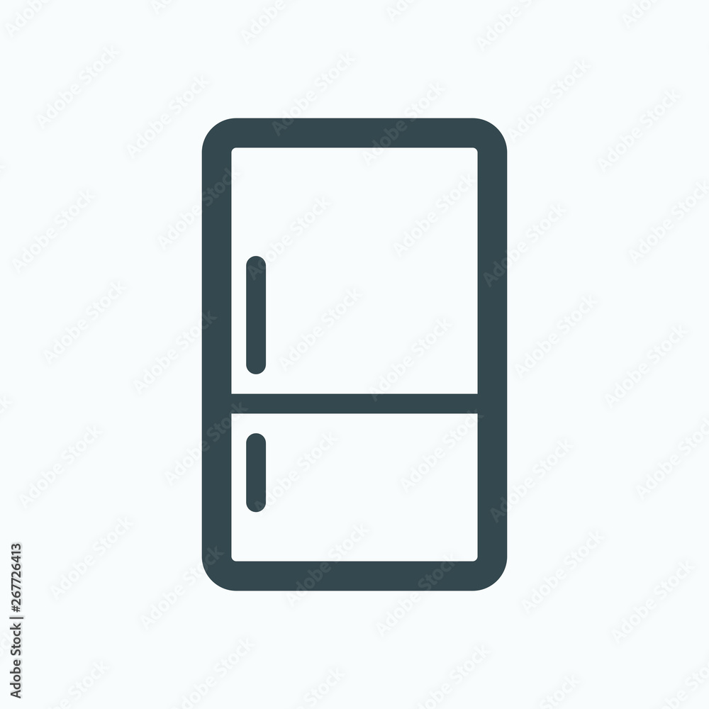 Refrigerator outline icon, kitchen fridge, freezer isolated vector icon Refrigerator outline icon, kitchen fridge, freezer isolated vector icon