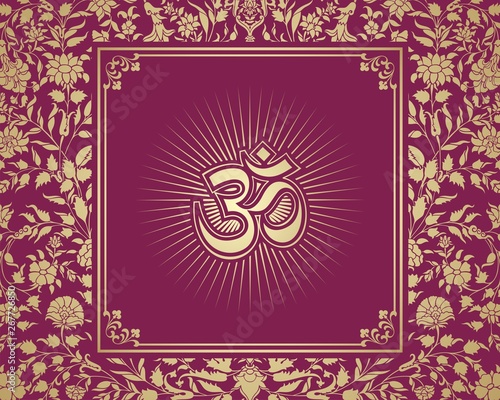 aum syllable, paisley design ,Hinduism, India	