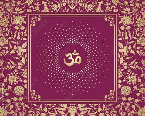 aum syllable, paisley design ,Hinduism, India	
