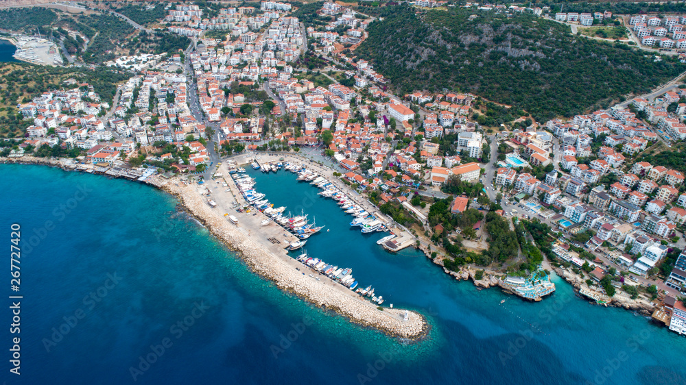 Aerial view of Kaş in Antalya Turkey Kas Turkey