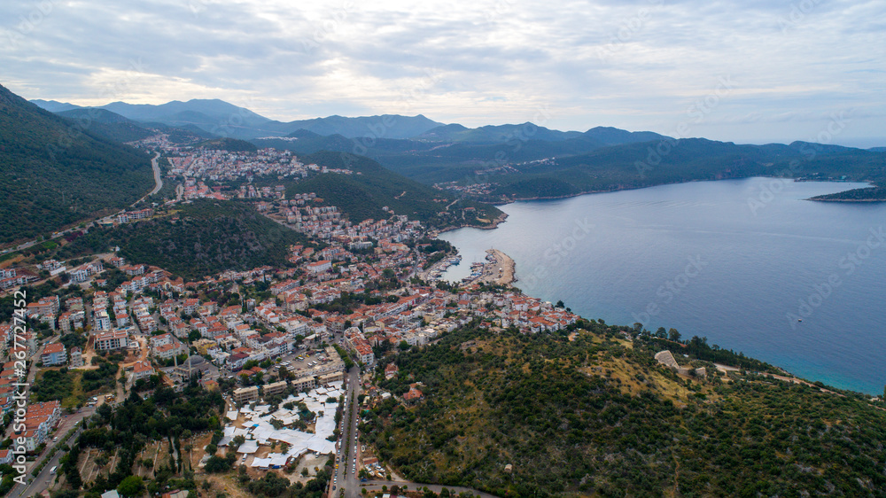 Aerial view of Kaş in Antalya Turkey Kas Turkey