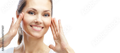 Slika na platnu Natural beauty portrait with hands