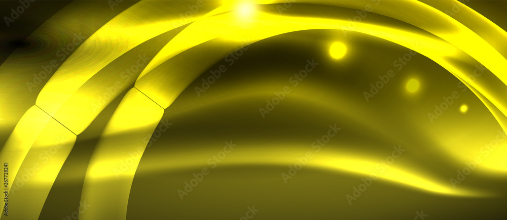 Neon shiny light glowing wave lines Neon shiny light glowing wave lines
