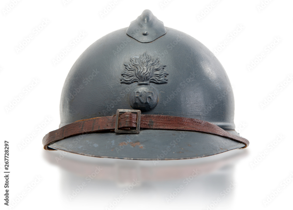 french military helmets of the First World War on white background Stock  Photo | Adobe Stock